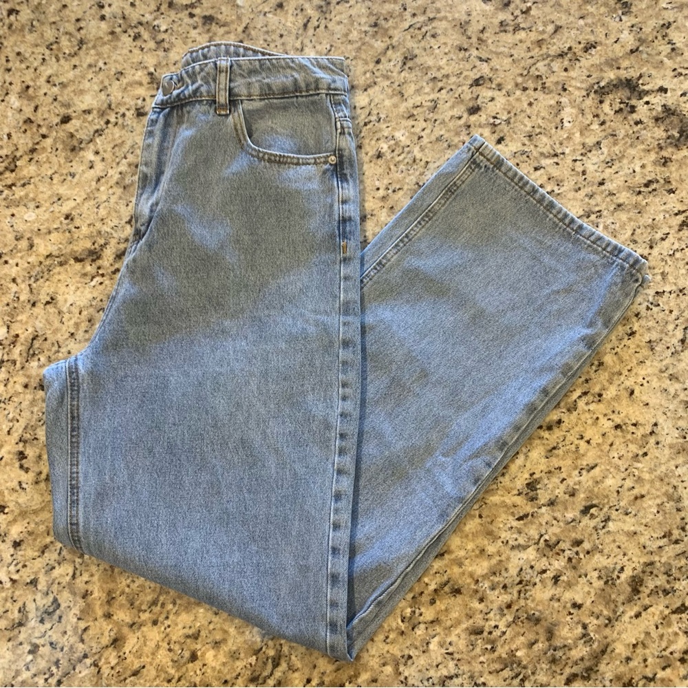 SHEIN Light Wash Straight Leg High Waisted Jeans Size Large